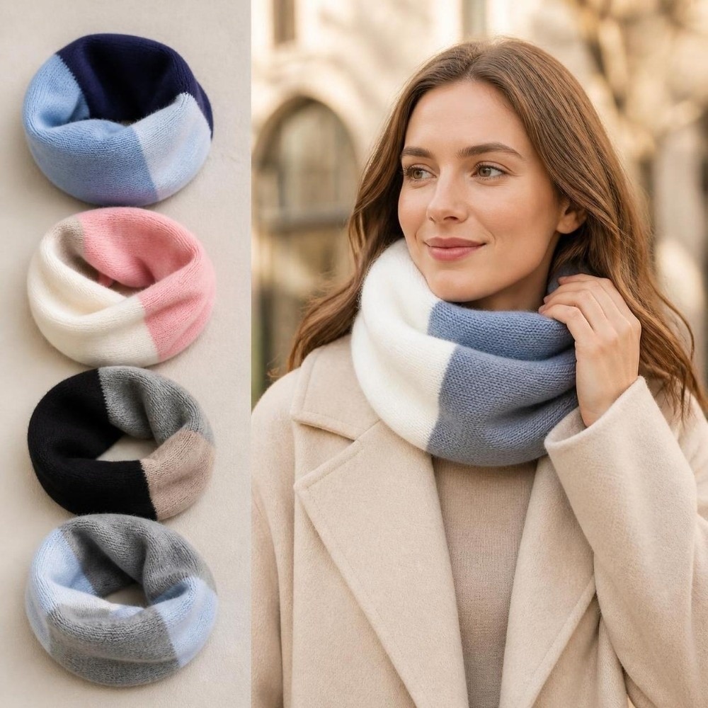Infinity Scarf Knit - Zachte, kleurrijke, oneindige sjaal, gebreid, winddicht,