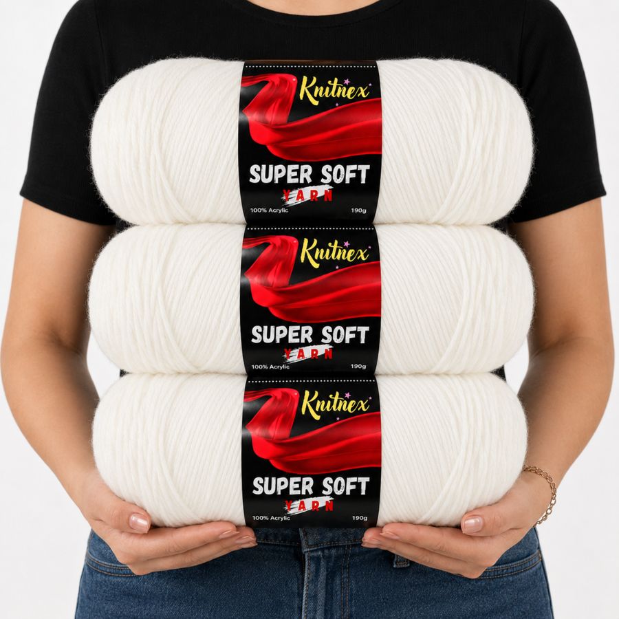 Woven Scarf Blanket - Acrylgaren 3 Bolletjes 570g Zacht Haakgaren