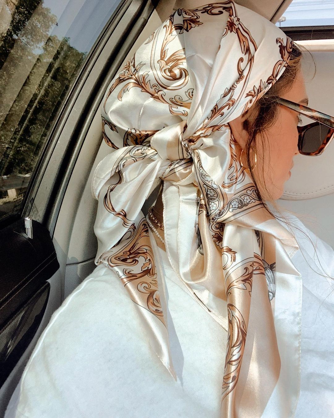Face Scarf Mask - Satijnen Vierkante Sjaal Vrouwen Moslim Hijab