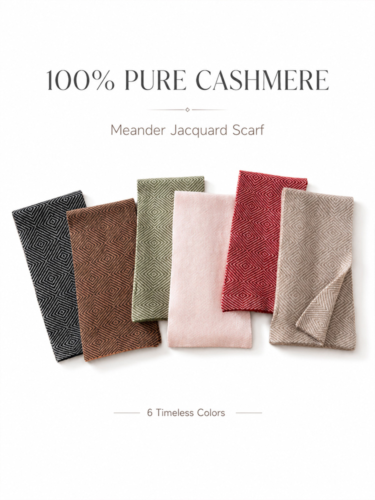 Muffler Men Wool - 100% Kasjmier Sjaal Jacquard Sjaal Dubbellaags