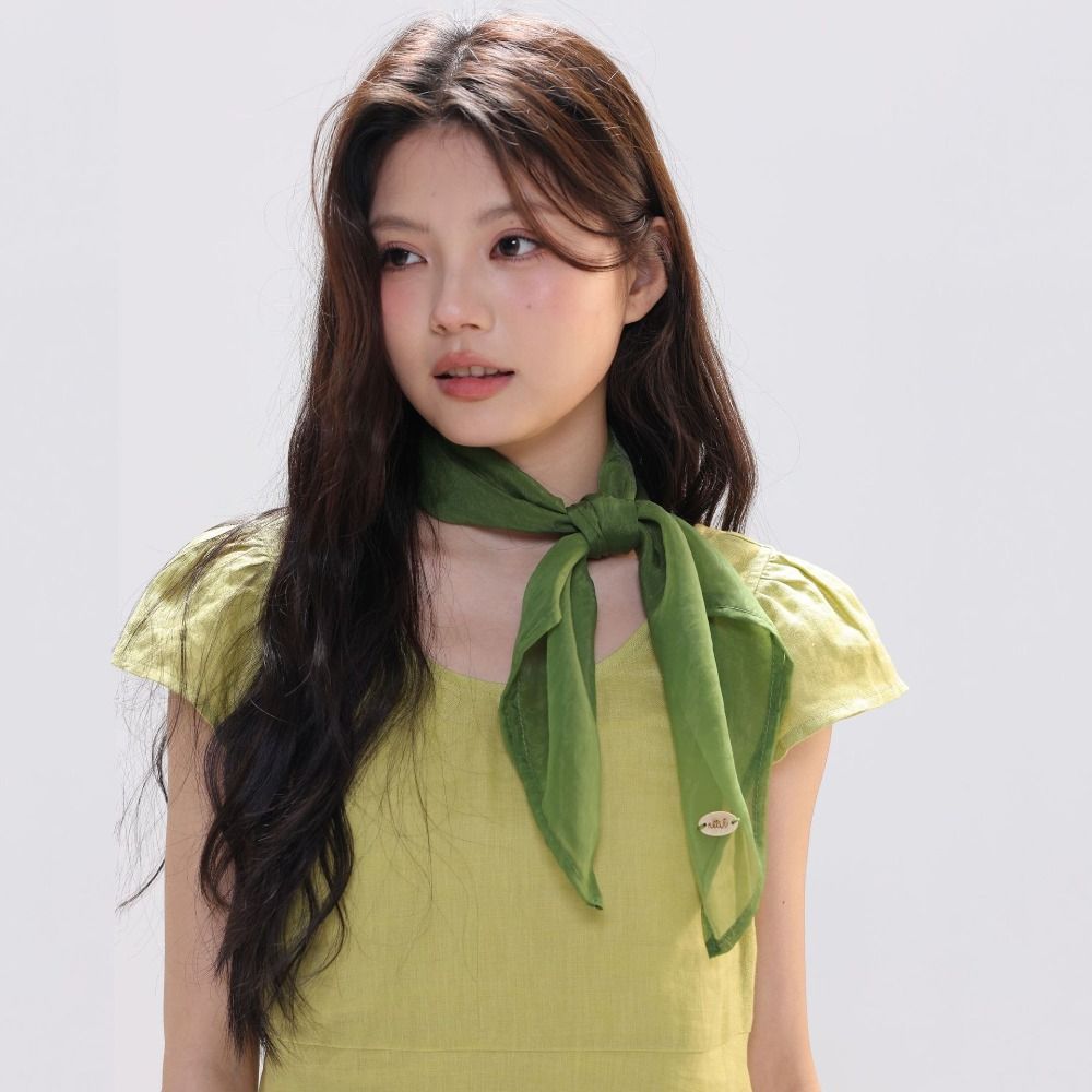Scarf Silk Square - Retro effen kleur kleine vierkante sjaal